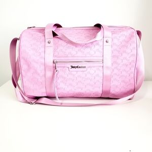 Juicy Couture Lilac Pink Logo Embossed Travel Duffel